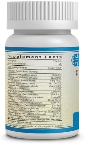 Imported ActiveHerb Xi Guan Jie Xiao Tong Pian supplement bottle showing ingredient and dosage information