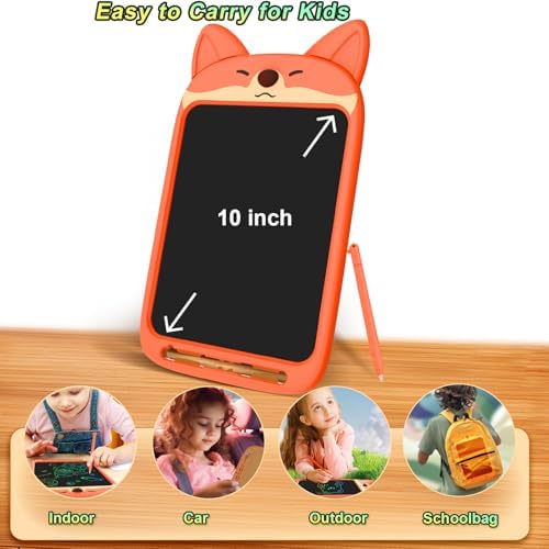 Travel-friendly Chafegy LCD fox tablet held by a child