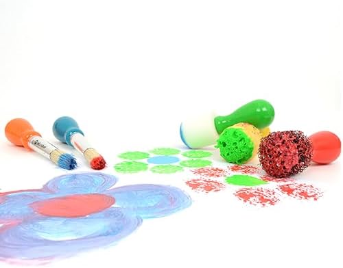 Micador early stART kids art tools spread out showing sturdy ferrules construction
