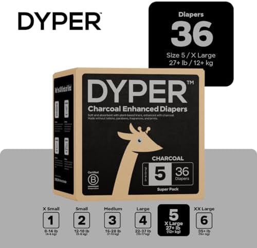 Hypoallergenic plant based black baby diaper showing the charcoal infused top sheet