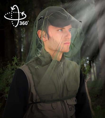 Folded portable mosquito head net mesh for travel