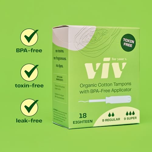 Organic cotton tampons with yellow regular absorbency wrappers