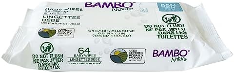 Top view of Bambo Nature baby wipes resealable pack