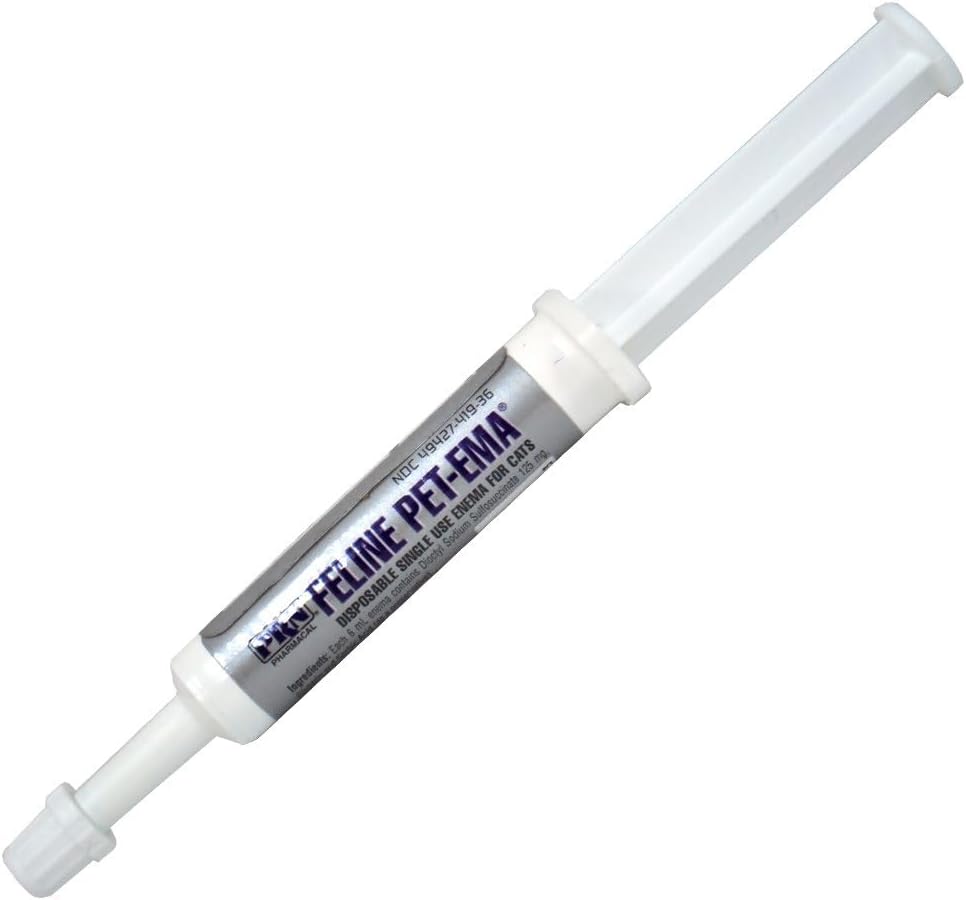Detailed label view of imported Pet-Ema feline enema
