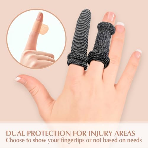 Close up of breathable cotton material on the VZVOO protective finger sleeves.