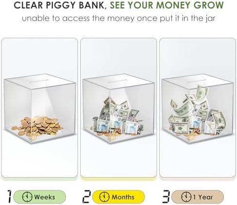 Vcertcpl break to open piggy bank for adults showing its compact dimensions.