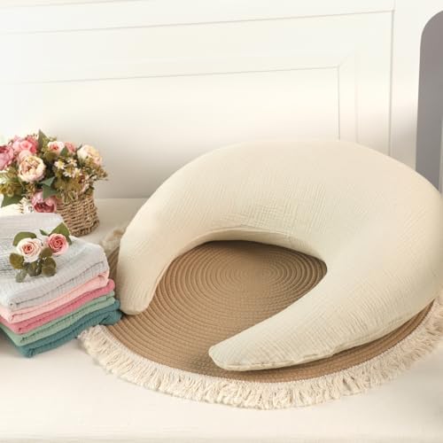Swesen nursing pillow cover in neutral nursery setting