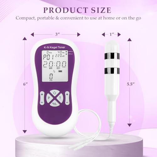 K-fit digital control unit showing program settings for pelvic floor strengthening.