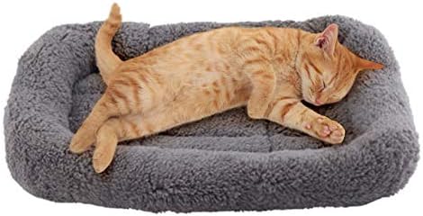 Enjoying Cat Mat Bed 10" x 15" Pet Bed with Pillow Around for Puppy Kitten Curled Sleeping Beds for Carrier/Crate Small Dog Cushion, Anti Skid Bottom, Small - Image 2
