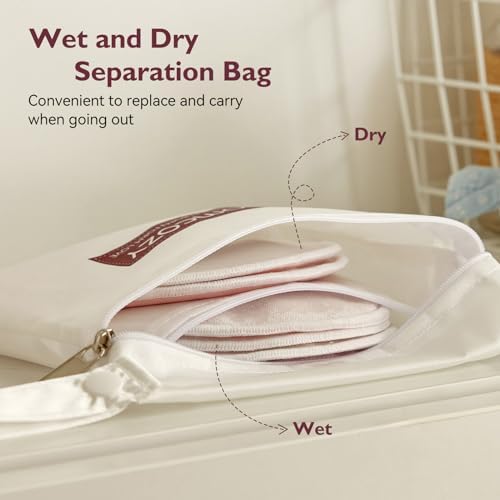 Side-by-side comparison of Momcozy nursing pads and accessories