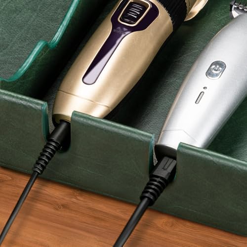 Noverlife premium barber workstation storage case arranged neatly on a modern Indian salon countertop.