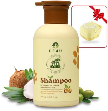 Pe4u hypoallergenic dog and cat shampoo packaging with gift box