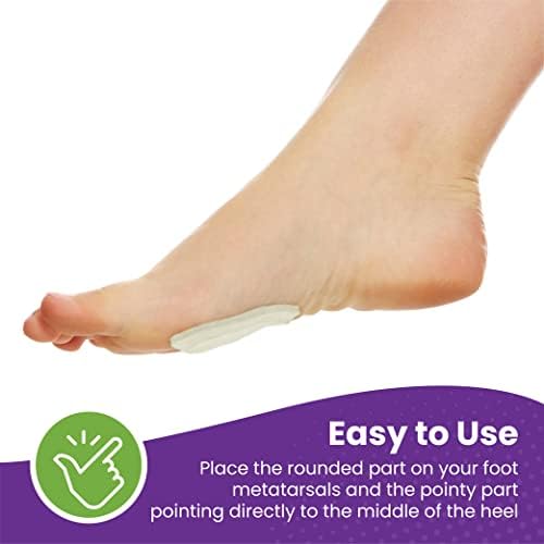 Twelve piece value pack of white felt metatarsal inserts for men and women.