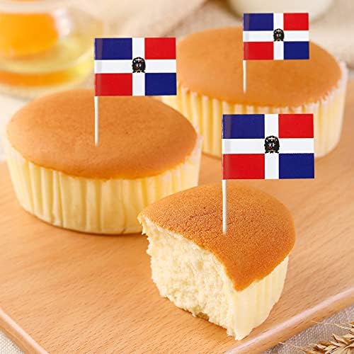Set of 100 Dominican flag party picks