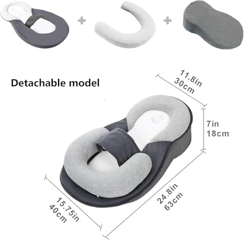 Side profile of Zuskyzu nursing wedge pillow for reflux
