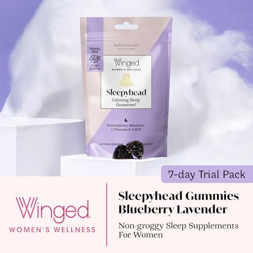 Close up of blueberry lavender flavored vegan sleep gummies with melatonin.