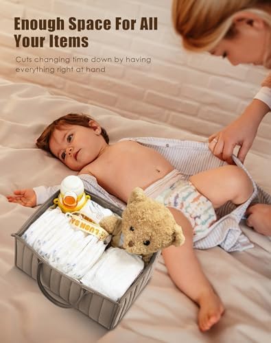 Detail view of premium quilted fabric on Sweet Dolphin diaper caddy