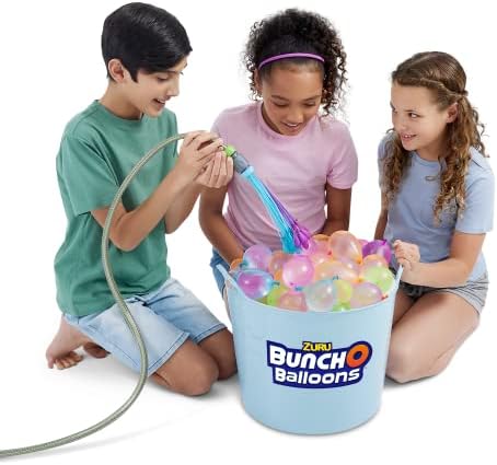 A group of filled self sealing water bombs illustrating the automated O ring sealing mechanism after detachment.