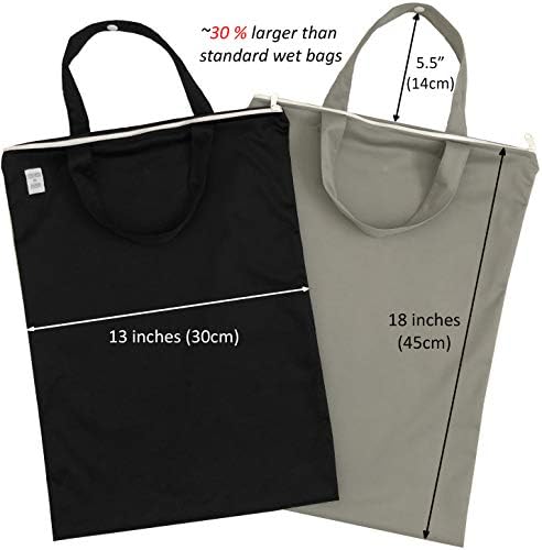 Mom & Bab wet bag showing zipper closure and handle