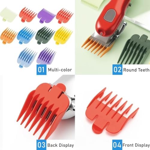 Complete ten pack hair trimmer limit combs accessory kit packaged for professional salon and home use