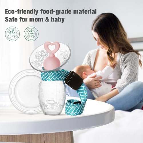 BumbleBee silicone breast milk saver with pink heart stopper