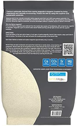 Aqua Natural 10lb aragonite sand bag branding and information