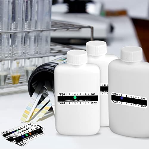 Close up of Remagr translucent 100ml bottle with temperature strip applied.