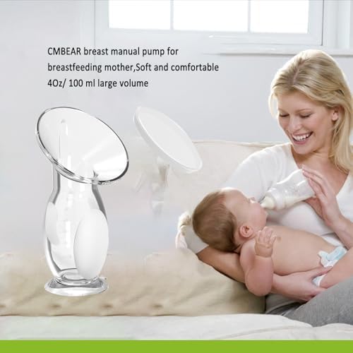 CMBEAR manual milk saver bottle with white sealing lid attached