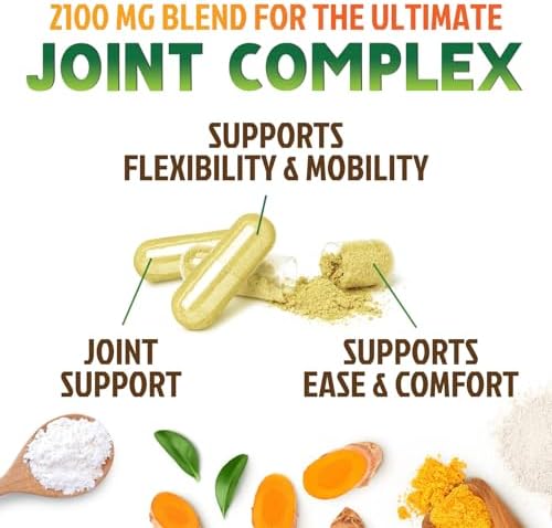 Glucosamine Chondroitin MSM 2100mg - 3x Strength Joint Support Supplement for Joint Mobility & Comfort For Men and Women, Glucosamine Supplements Complex with Turmeric & Boswellia - 240 Capsules - Image 7