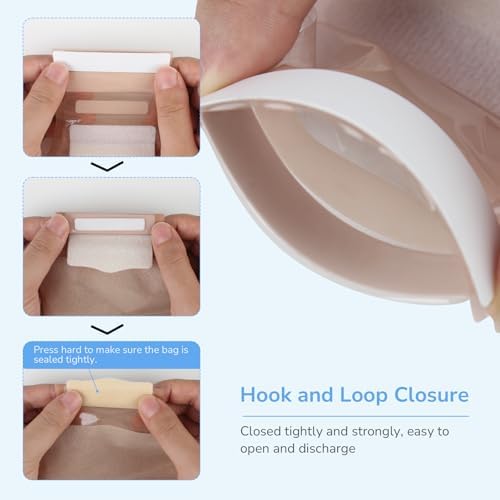 Tallatz medical stoma supplies showing the integrated closure system at the bottom of the bag