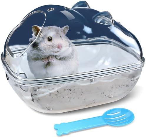 lazYYzal Hamster Bathtub,Hamster Bathroom,Small Animal Habitat Dcor,Sand Bath Container Transparent Beds,Hamster Bed,Ice Bathtub,Sleep Pad Nest,Sand Bath Box for Small Pet Animals Cage AccessoriesS - Image 2