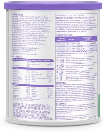 Top angle view of Bubs formula powder with iron highlighting secure packaging lid.