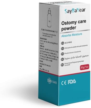 Medical grade ostomy protective powder bottle for secure appliance adhesion