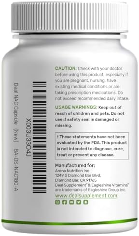 DEAL SUPPLEMENT NAC Supplement (N-Acetyl Cysteine) 1,000mg Per Serving with Reduced Glutathione, 240 Capsules – Antioxidant Support for Immune Health, Lung, & Liver Function - Image 8