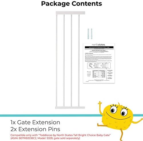 Toddleroo safety gate eleven inch expansion piece laid flat illustrating the simple tool free installation layout