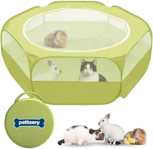 Small Animal Playpen with Zippered Top, Portable Waterproof Pet Cage (47"x23") for Kitten, Bunny, Guinea Pig, Hamster, Chicken Brooder, Indoor & Outdoor Exercise Pen, Foldable Design - Image 2