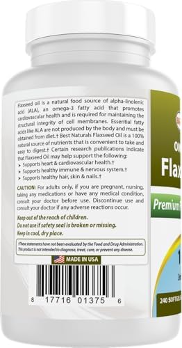 Third party tested Best Naturals flaxseed supplement bottle demonstrating pure ingredients