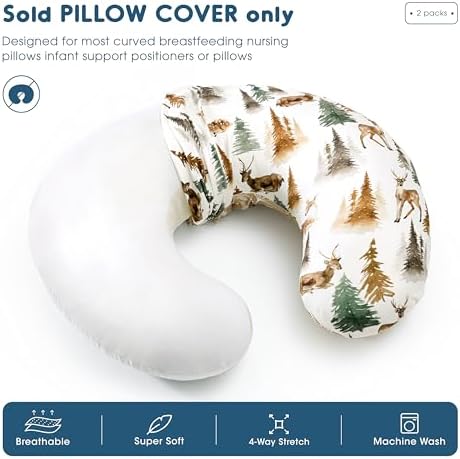 Grssder 2 pack nursing pillow covers showing minky fabric texture