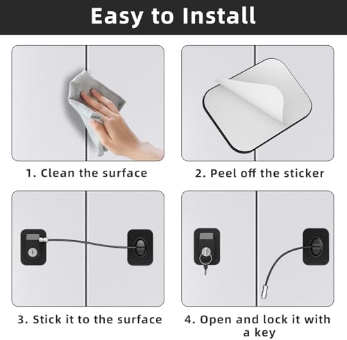 Two pack refrigerator door lock for home security