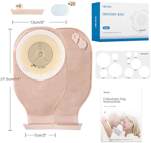 Heagimed colostomy bag closure clamp application for secure and leak proof ileostomy management.