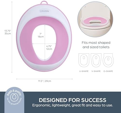 Dreambaby easy fit non slip toddler toilet trainer seat highlighting the rubberized anti slip base