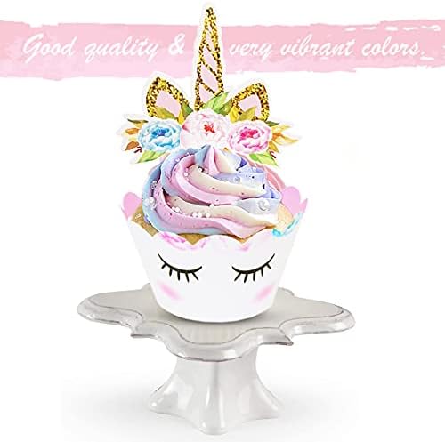 Pastel rainbow cupcake wrappers for girl birthday decoration