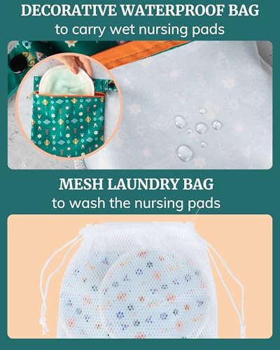 Idaho Jones nursing pads with laundry bag