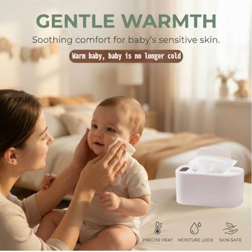 White baby wipe heating box showing digital display