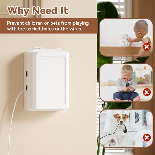 Eudemon white childproof plug protector mounted on wall