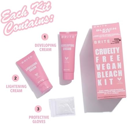 Brite ammonia free hair lightener kit box with the complete components displayed clearly.