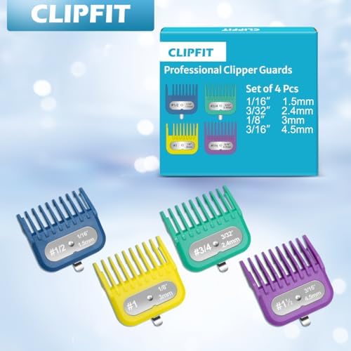 CLIPFIT clipper guards packaging set demonstrating premium imported hair styling accessories for precise home haircuts.