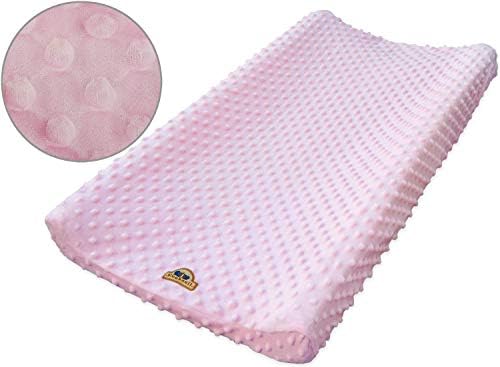BlueSnail baby diaper changing table sheet set close up texture of plush minky dots