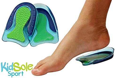KidSole dual density TPR gel cups providing orthotic support for active children.