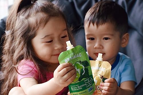 Group of 12 Little Brainiac organic toddler food pouches